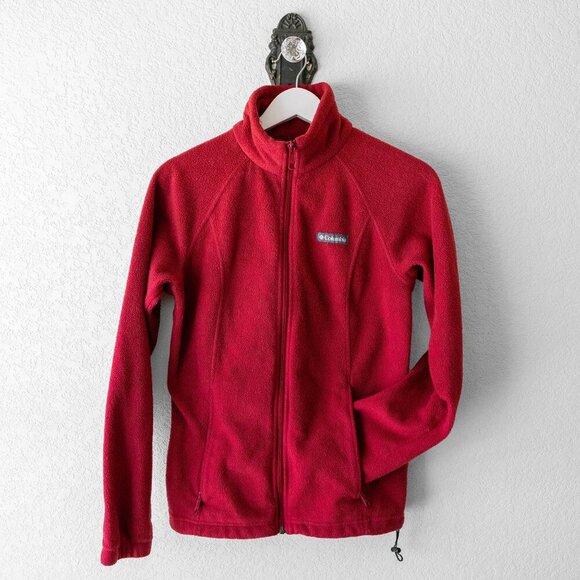 Columbia Jacket Women's Sz Small Red Benton Springs Full Zip Fleece Gorpcore - Picture 1 of 6